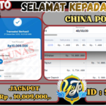 BUKTI WITHDRAW YOWESWD KEMENANGAN JACKPOT DI CHINA POOLS