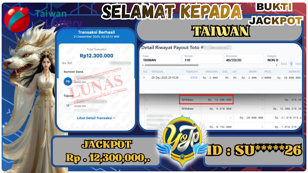 BUKTI WITHDRAW YOWESWD KEMENANGAN JACKPOT DI TAIWAN