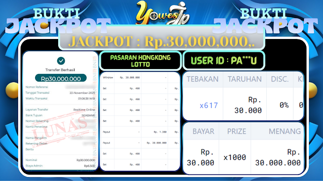 BUKTI WITHDRAW YOWESWD KEMENANGAN JACKPOT DI HONGKONG