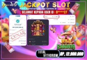 BUKTI JACKPOT KEMENANGAN SLOT WILD BANDITO Rp 12,900,000 DI SITUS YOWESWD 04 MARET 2026